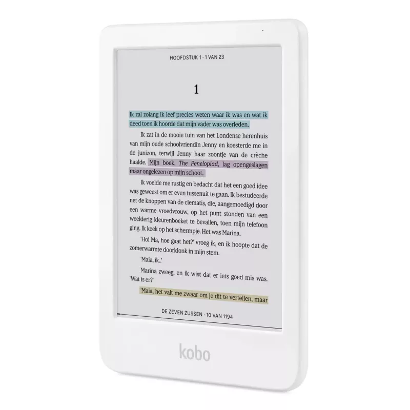E-reader Kobo Clara Colour N367 – 6 polegadas E Ink Kaleido ecrã tátil, 16 GB, Wi-Fi, Bluetooth, branco