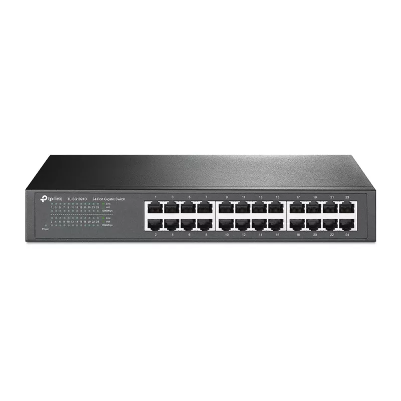 Switch de rede TP-Link 24 portas Gigabit para secretária/rack, não gerido, Gigabit Ethernet (10/100/1000), duplex integral, montagem em rack