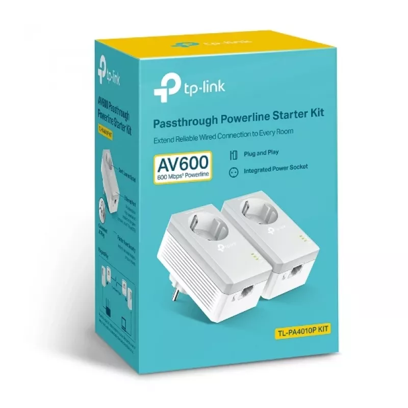 Kit inicial TP-Link Passthrough Powerline 600, TL-PA4010PKIT, 600 Mbit/s