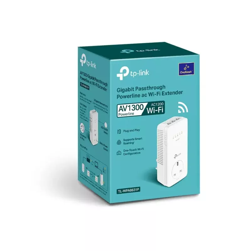 Adaptador de rede PowerLine TP-Link TL-WPA8631P 300 Mbit/s Ethernet LAN Wi-Fi branco 1 unid.