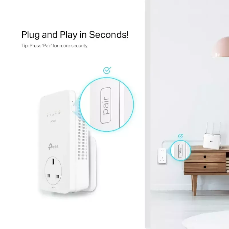 Adaptador de rede PowerLine TP-Link TL-WPA8631P 300 Mbit/s Ethernet LAN Wi-Fi branco 1 unid.