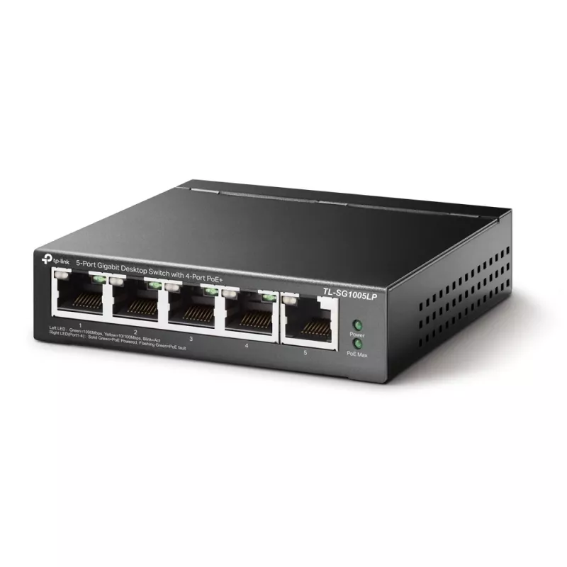 Switch de rede TP-Link TL-SG1005LP não gerido Gigabit Ethernet (10/100/1000) Power over Ethernet (PoE) preto