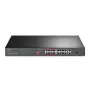 Switch PoE TP-Link 16 portas 10/100 Mbps + 2 portas Gigabit para rack com 16 portas PoE+