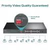 Switch PoE TP-Link 16 portas 10/100 Mbps + 2 portas Gigabit para rack com 16 portas PoE+