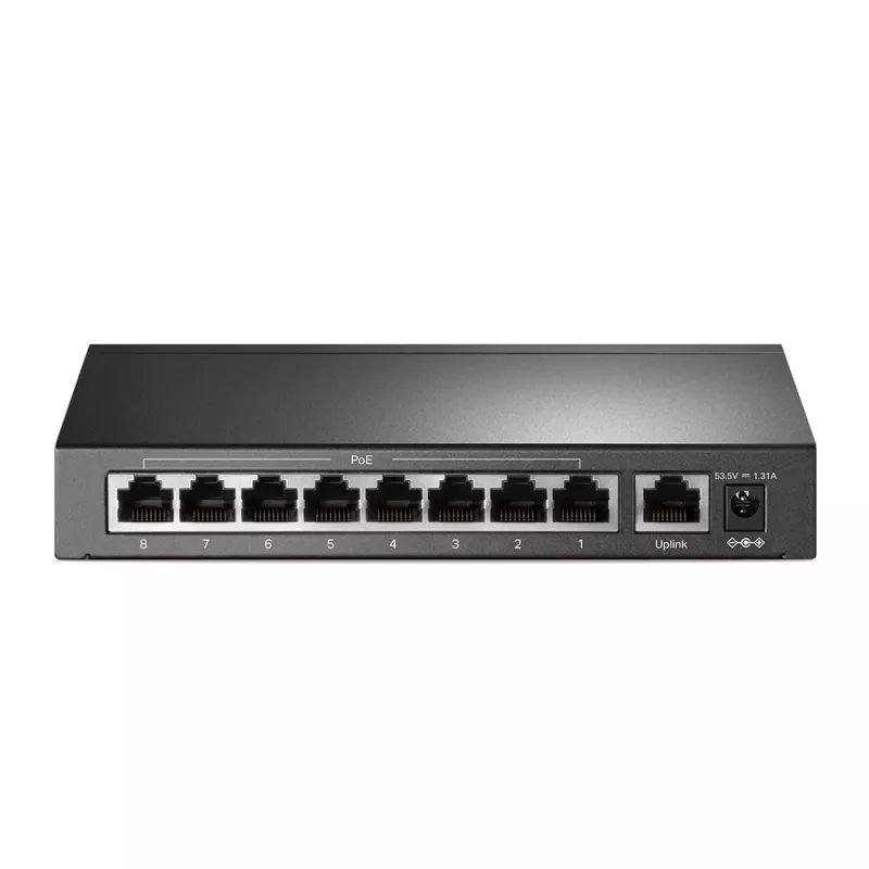 Switch de secretária TP-Link 9 portas 10/100Mbps com 8 portas PoE+
