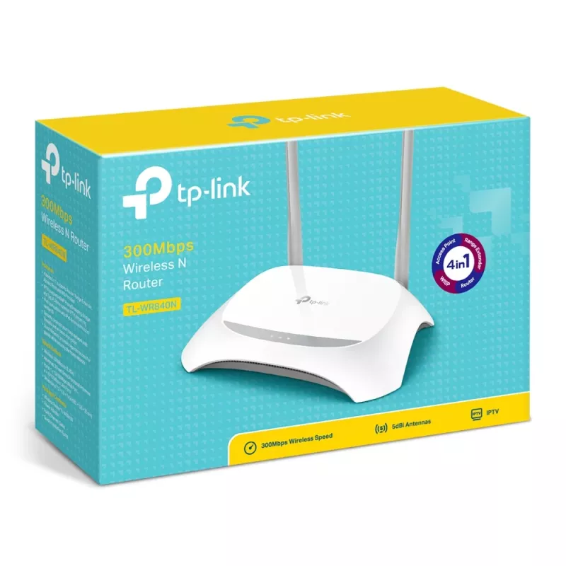 Router wireless TP-Link TL-WR840N Fast Ethernet banda única (2,4 GHz) cinzento, branco