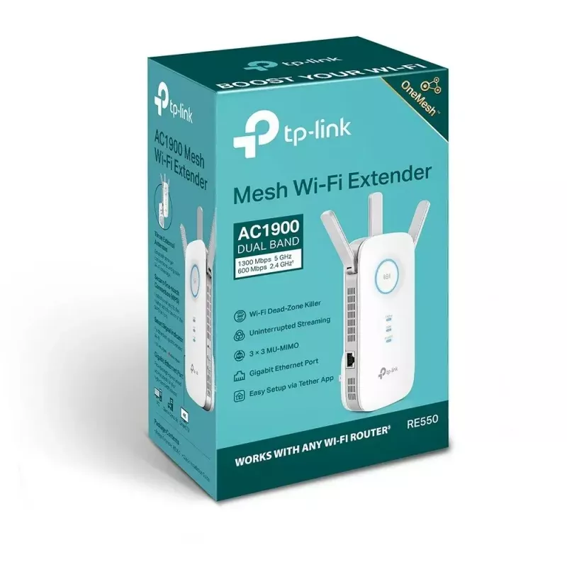 Amplificador de rede TP-Link RE550 transmissor e recetor de rede branco 10, 100, 1000 Mbit/s