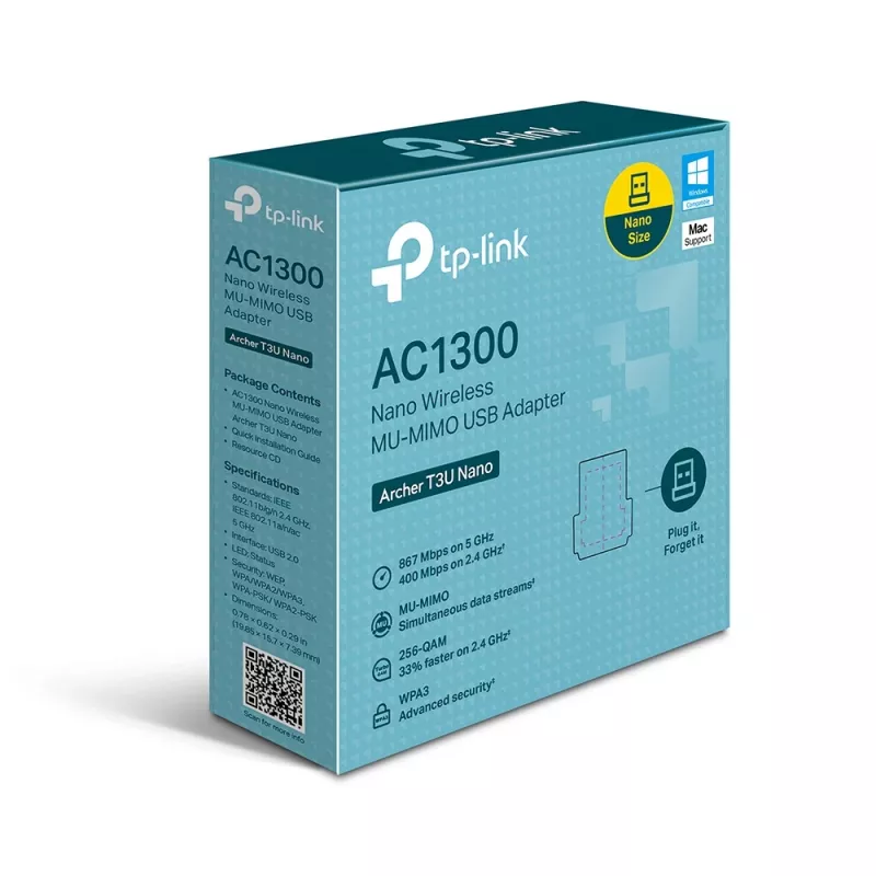 Adaptador USB TP-Link AC1300 Nano Wireless MU-MIMO