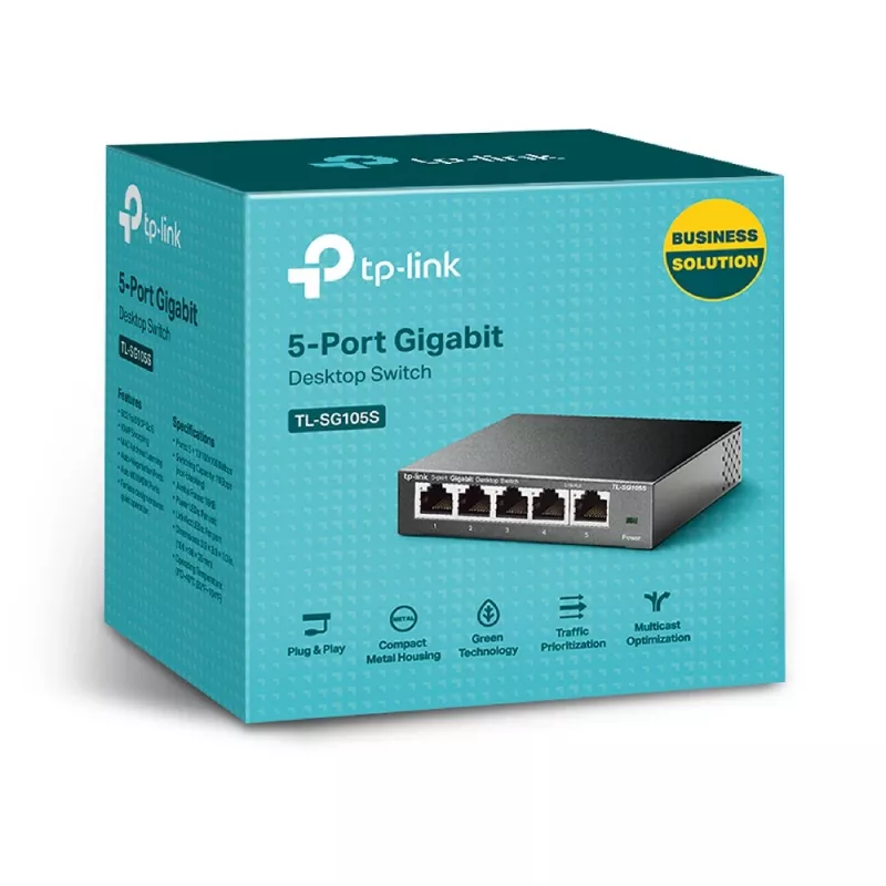 Switch não gerido TP-Link TL-SG105S 5 portas 10/100/1000Mbps