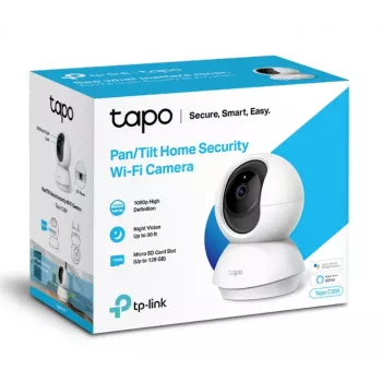 Câmara de vigilância WiFi TP-Link Tapo Pan/Tilt Home Security, câmara de segurança IP, interior, wireless, 2400 MHz, FCC, IC, CE, NCC, teto