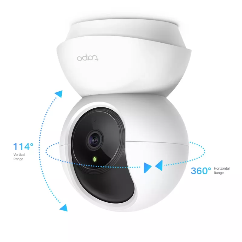 Câmara de vigilância WiFi TP-Link Tapo Pan/Tilt Home Security, câmara de segurança IP, interior, wireless, 2400 MHz, FCC, IC, CE, NCC, teto