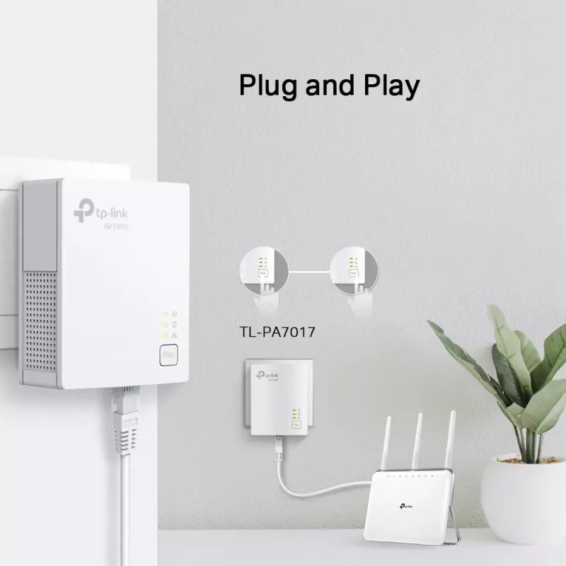 TP-Link TL-PA7017 KIT Adaptador de rede PowerLine 1000 Mbit/s Ethernet LAN branco 2 unid.