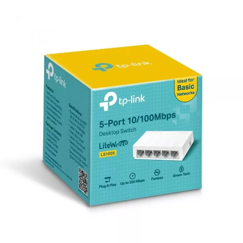 Switch de rede TP-Link LS1005 não gerido Fast Ethernet branco