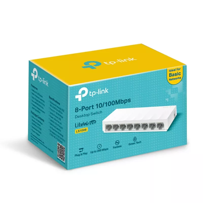 Switch de rede de secretária TP-Link 8 portas 10/100Mbps