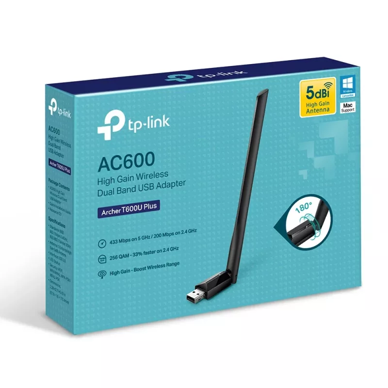Adaptador USB TP-Link AC600 High Gain Wireless Dual Band