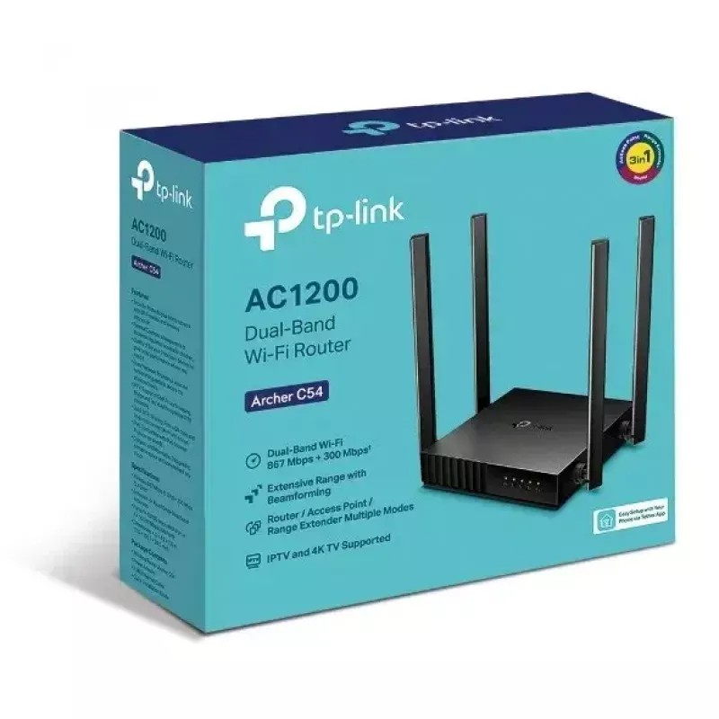 Router Wi-Fi TP-Link Archer C54 Fast Ethernet Dual-Band (2,4 GHz / 5 GHz) preto