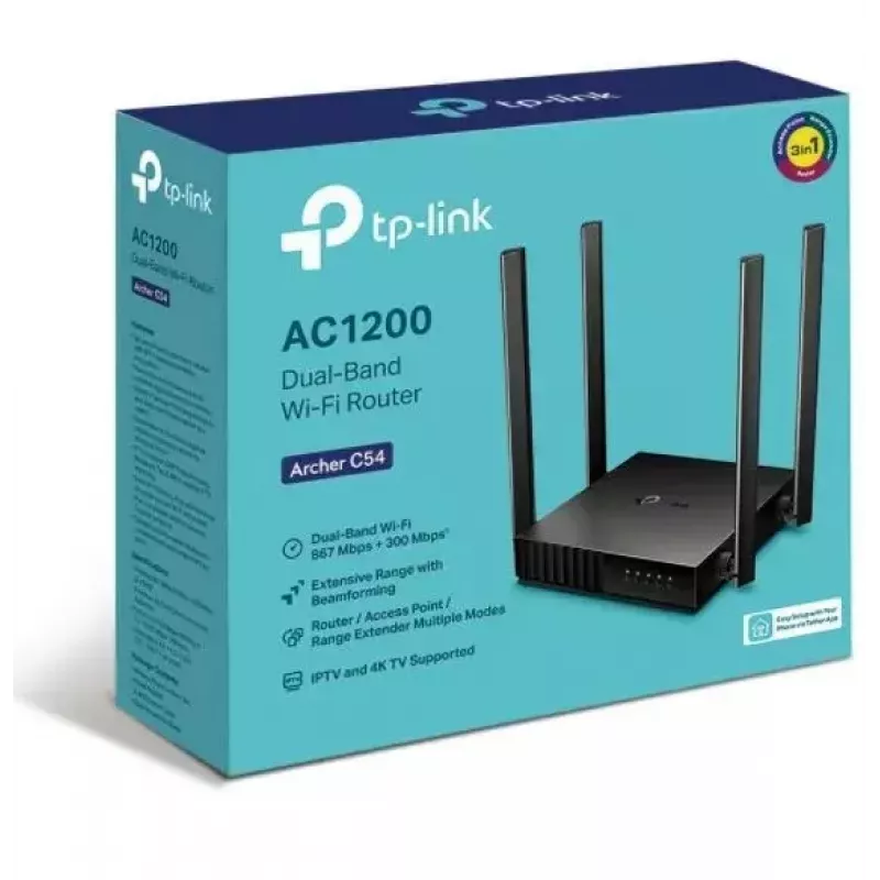 Router Wi-Fi TP-Link Archer C54 Fast Ethernet Dual-Band (2,4 GHz / 5 GHz) preto