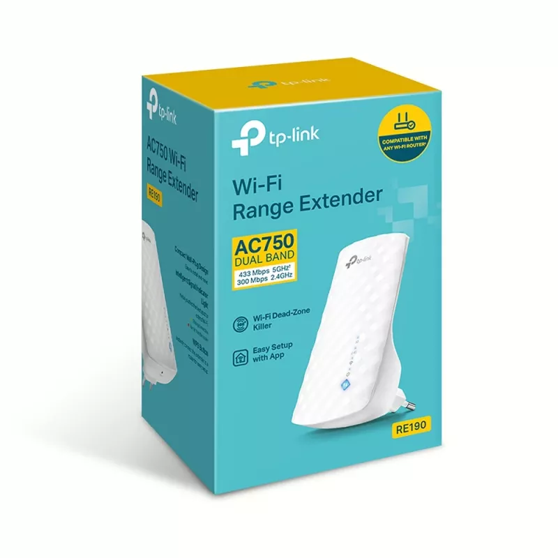 Amplificador de rede TP-Link RE190 Repetidor de rede branco