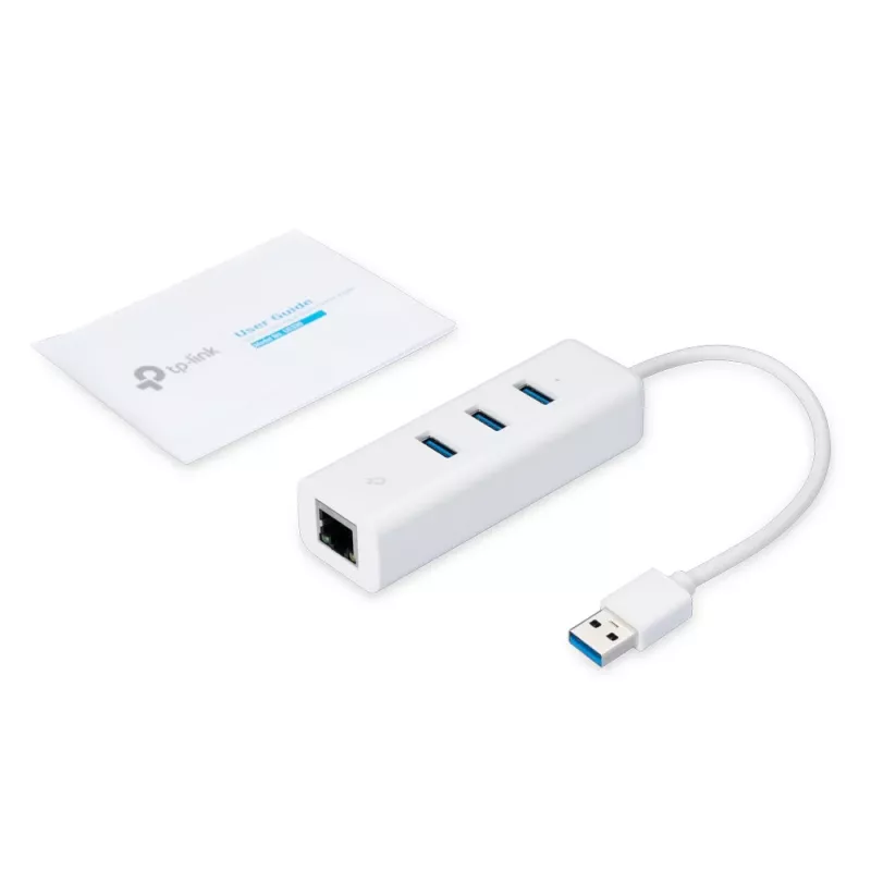 Dock/Replicador de portas para portátil TP-Link UE330 com fios USB 3.2 Gen 1 (3.1 Gen 1) Type-A branco