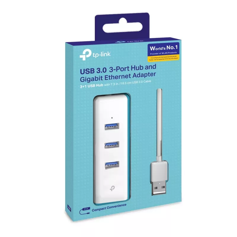 Dock/Replicador de portas para portátil TP-Link UE330 com fios USB 3.2 Gen 1 (3.1 Gen 1) Type-A branco