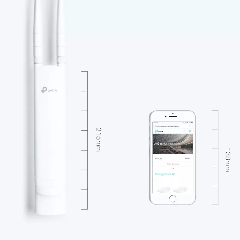 Ponto de acesso sem fios TP-Link EAP110-Outdoor 2,4GHz Wi-Fi N