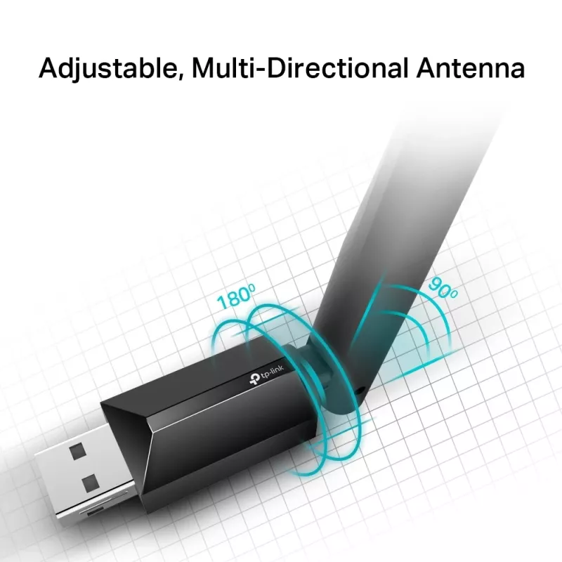 Adaptador USB Wi-Fi wireless TP-Link AC600 High Gain ARCHER T2U PLUS