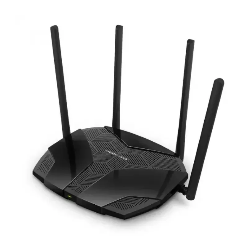 Router de secretária MERCUSYS MR80X — Wi‑Fi 6 dualband (802.11ax), 3000 Mbit/s, 4 antenas externas, 3 portas LAN Gigabit
