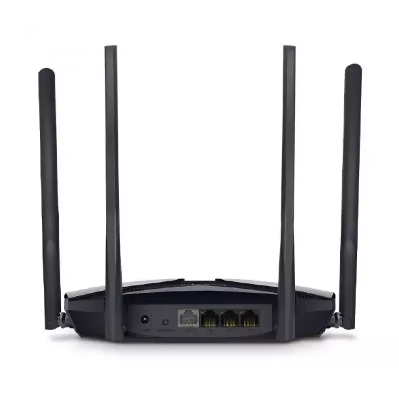 Router de secretária MERCUSYS MR80X — Wi‑Fi 6 dualband (802.11ax), 3000 Mbit/s, 4 antenas externas, 3 portas LAN Gigabit