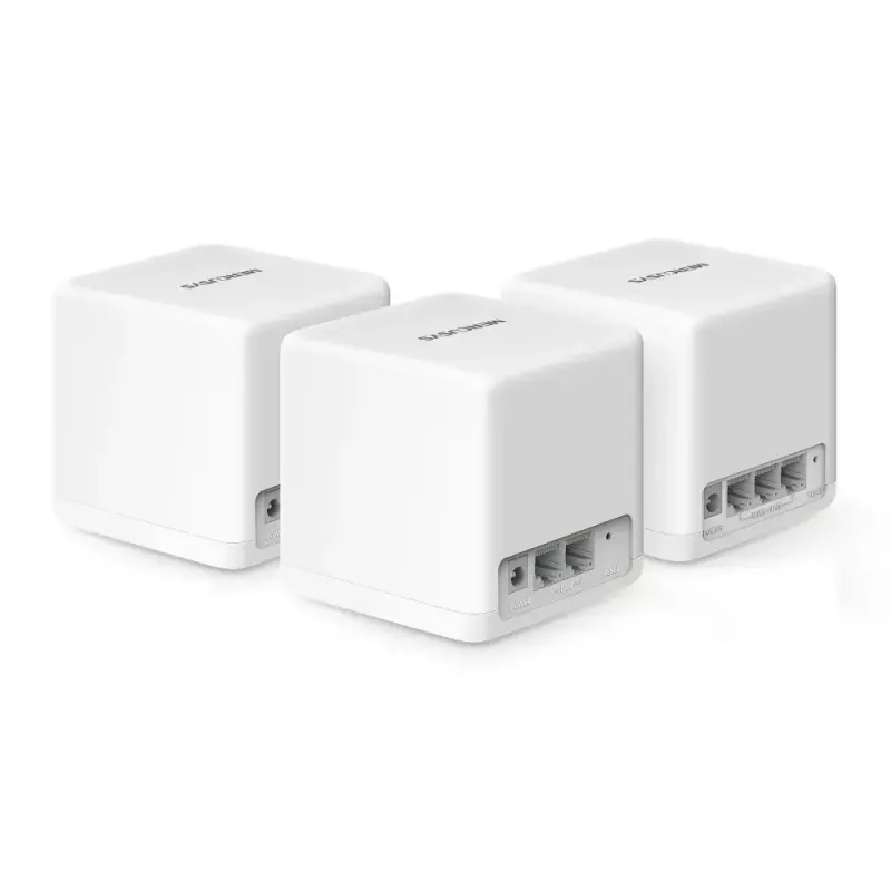 Sistema Mesh MERCUSYS Halo H60X (pack de 3) — Wi‑Fi 6 dualband, até 1500 Mbit/s, cobertura 550 m², 2× portas LAN