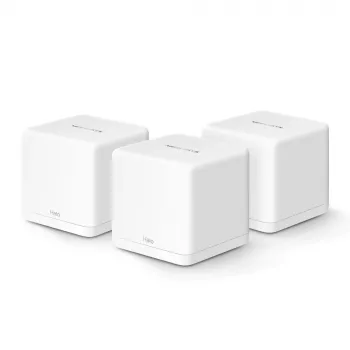 Sistema Mesh MERCUSYS Halo H60X (pack de 3) — Wi‑Fi 6 dualband, até 1500 Mbit/s, cobertura 550 m², 2× portas LAN