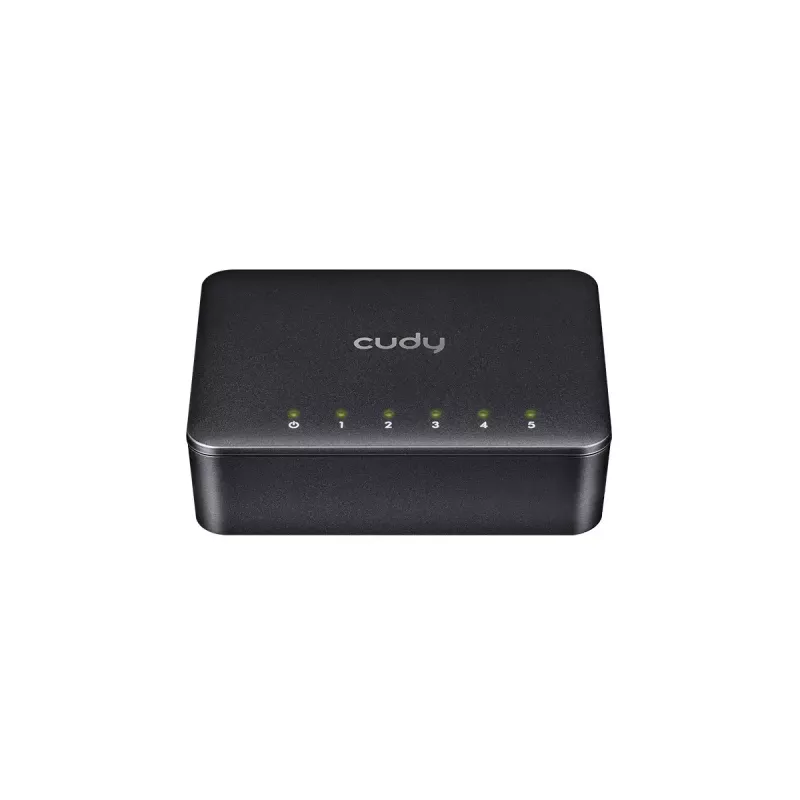 Switch de rede Cudy GS105D, 5 portas Gigabit Ethernet (10/100/1000), largura de banda 1 Gbit/s, alimentação DC 5V