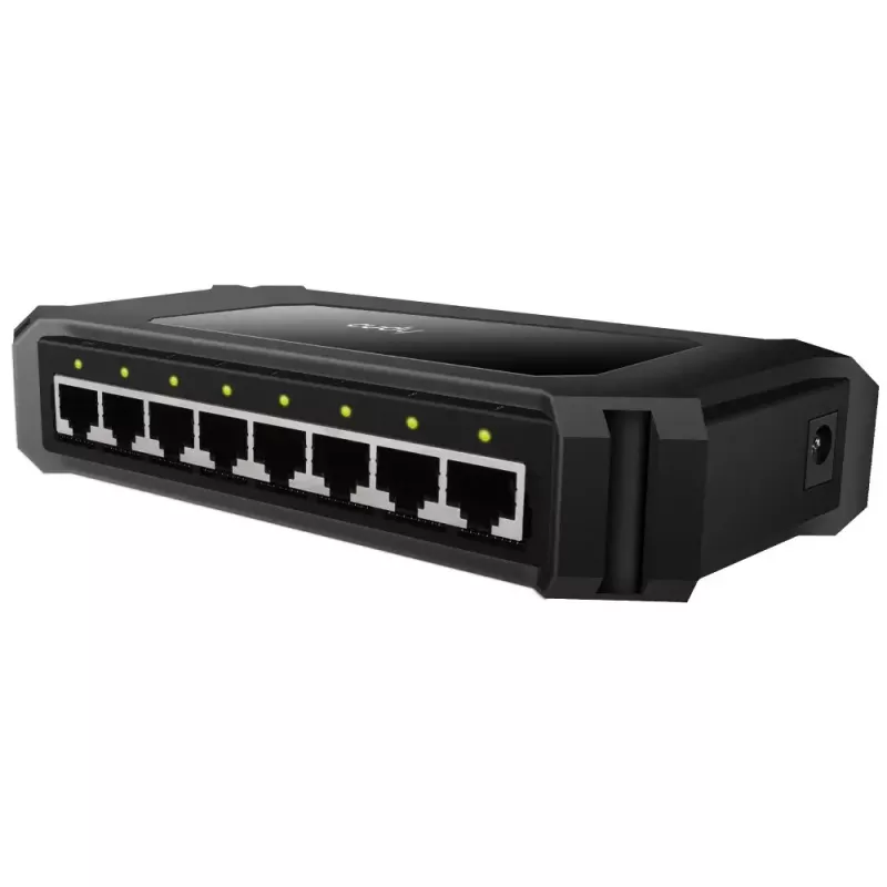Switch de rede Cudy GS108D 8 portas Gigabit Ethernet (10/100/1000), comutação 16 Gbit/s, DC 5V, secretária, preto