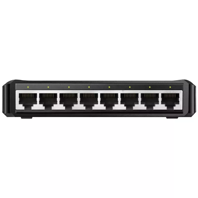 Switch de rede Cudy GS108D 8 portas Gigabit Ethernet (10/100/1000), comutação 16 Gbit/s, DC 5V, secretária, preto