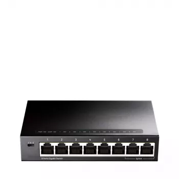 Switch de rede Cudy GS108 — 8 portas Gigabit Ethernet (10/100/1000), preto, capacidade de comutação 16 Gbit/s