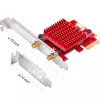 Placa de rede WLAN/Bluetooth PCIe interna Cudy WE3000S — tri-band 2.4/5/6 GHz, Intel AX210, Bluetooth 5.2, 2400 Mbit/s, Full-Height/Low-Profile