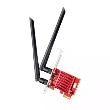 Placa de rede WLAN/Bluetooth PCIe interna Cudy WE3000S — tri-band 2.4/5/6 GHz, Intel AX210, Bluetooth 5.2, 2400 Mbit/s, Full-Height/Low-Profile