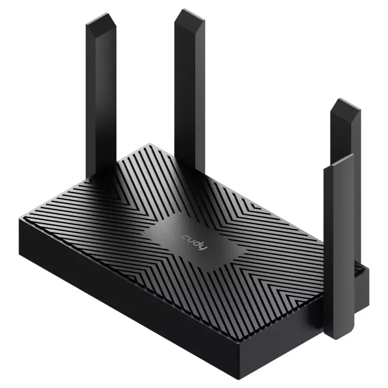 Router de secretária Cudy WR1500 — dualband (2,4/5 GHz), Wi‑Fi 6/4, 4x Gigabit LAN, MU‑MIMO, antenas externas