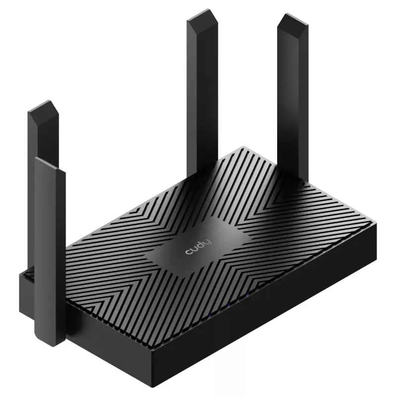 Router de secretária Cudy WR1500 — dualband (2,4/5 GHz), Wi‑Fi 6/4, 4x Gigabit LAN, MU‑MIMO, antenas externas