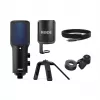 Microfone condensador USB para PC RØDE NT-USB+ — padrão cardioide, 24 Bit/48 kHz, 20–20000 Hz, saída para auscultadores de 3,5 mm, USB-C, preto