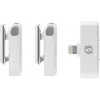 Sistema de microfone sem fios Rode Wireless Micro Lightning – omnidirecional, 48 kHz/24 bits, bateria de 7 h, alcance 100 m, branco