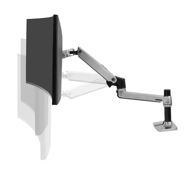 Braço de secretária Ergotron LX para monitor LCD, alumínio polido