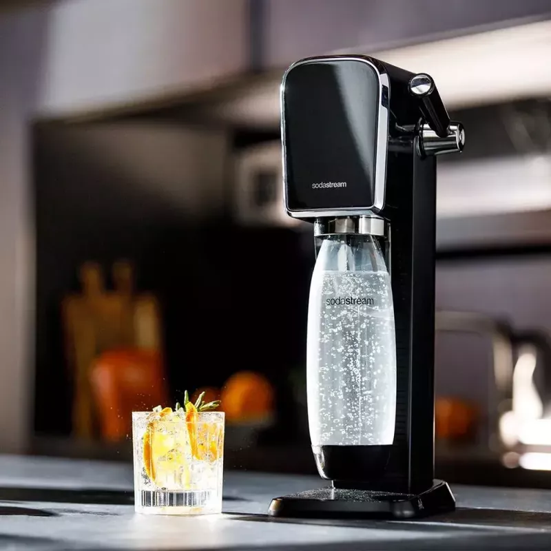 Máquina de gaseificar SodaStream ART Black Steel 1L Carbonator 60L