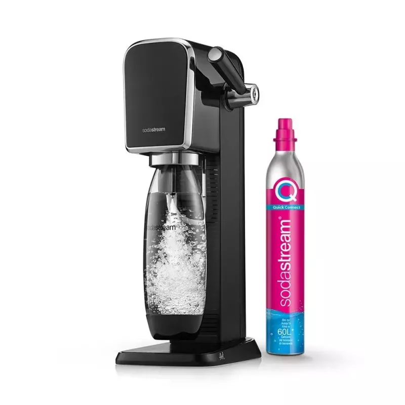 Máquina de gaseificar SodaStream ART Black Steel 1L Carbonator 60L
