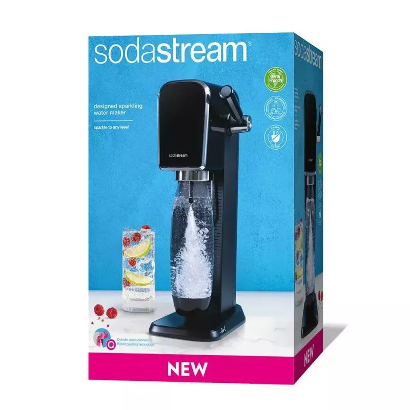 Máquina de gaseificar SodaStream ART Black Steel 1L Carbonator 60L