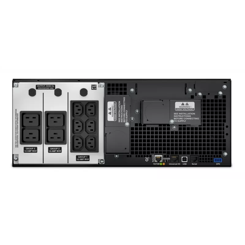 UPS APC Smart-UPS On-Line SRT6KRMXLI - 6kW/VA, 6x C13 + 4x C19 + saída monofásica com ligação fixa, montagem em rack, NMC integrada