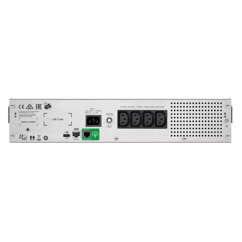 UPS APC Smart-UPS C, Line Interactive, 1000VA, montagem em rack 2U, 230V, 4x saídas IEC C13, porta SmartConnect, comunicação USB e série, AVR, LCD gráfico