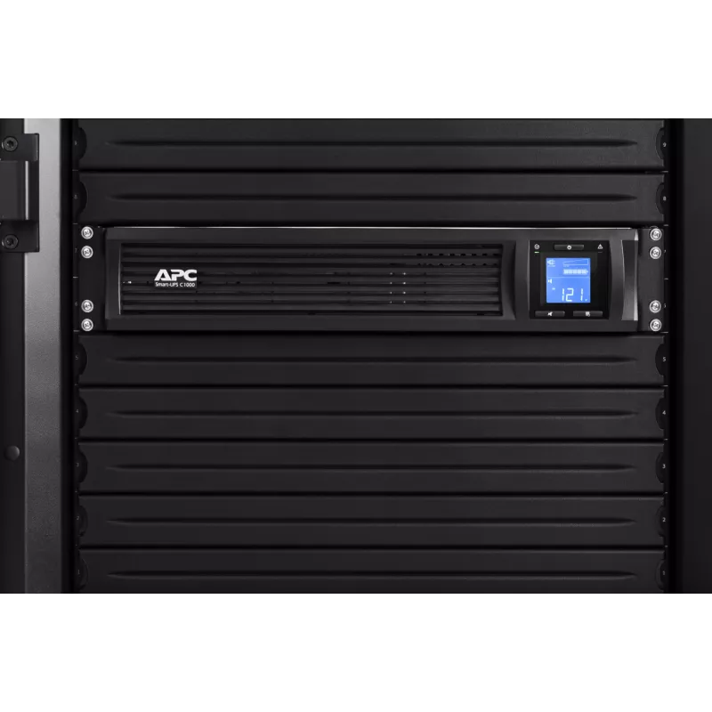 UPS APC Smart-UPS C, Line Interactive, 1000VA, montagem em rack 2U, 230V, 4x saídas IEC C13, porta SmartConnect, comunicação USB e série, AVR, LCD gráfico