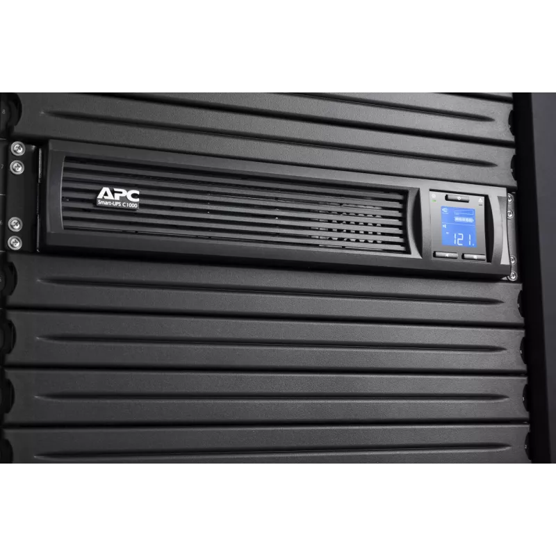 UPS APC Smart-UPS C, Line Interactive, 1000VA, montagem em rack 2U, 230V, 4x saídas IEC C13, porta SmartConnect, comunicação USB e série, AVR, LCD gráfico