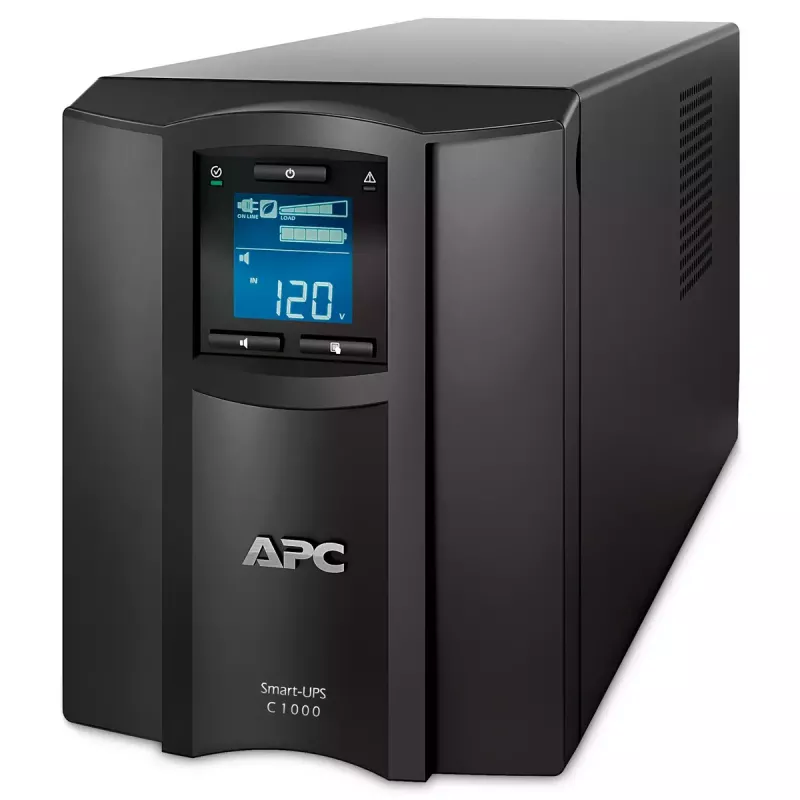 UPS APC Smart-UPS C, Line Interactive, 1000VA, torre, 230V, 8x tomadas IEC C13, porta SmartConnect, comunicação USB e série, AVR, LCD gráfico
