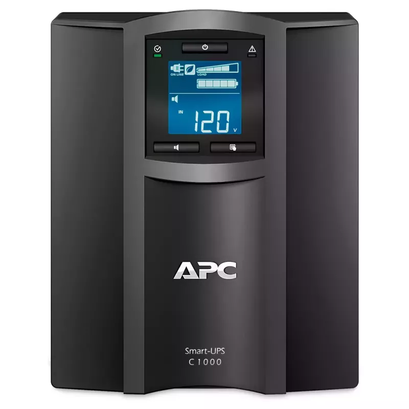 UPS APC Smart-UPS C, Line Interactive, 1000VA, torre, 230V, 8x tomadas IEC C13, porta SmartConnect, comunicação USB e série, AVR, LCD gráfico